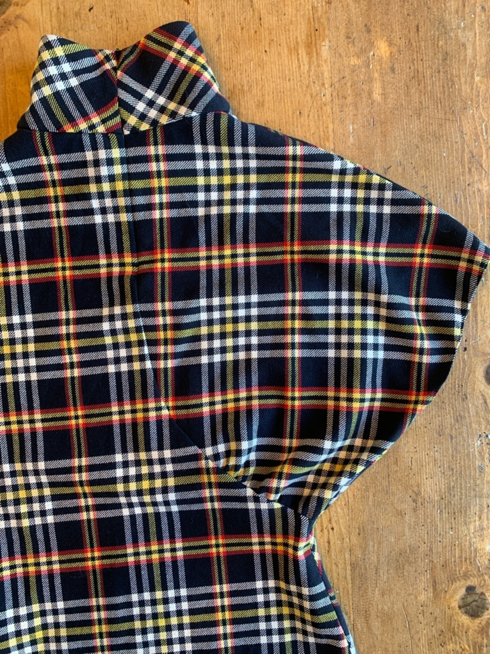 Zara Woman Black Plaid Top with Yellow and Red Accents - Picture 9 of 16